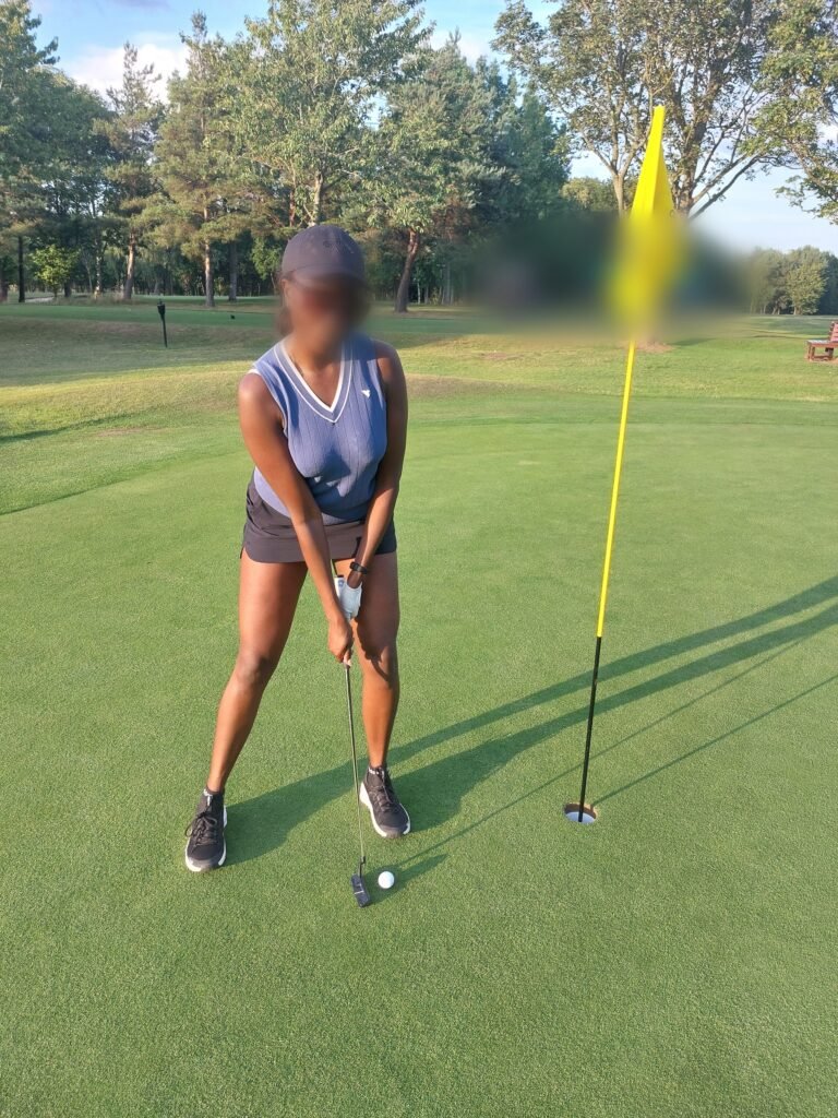 playing golf