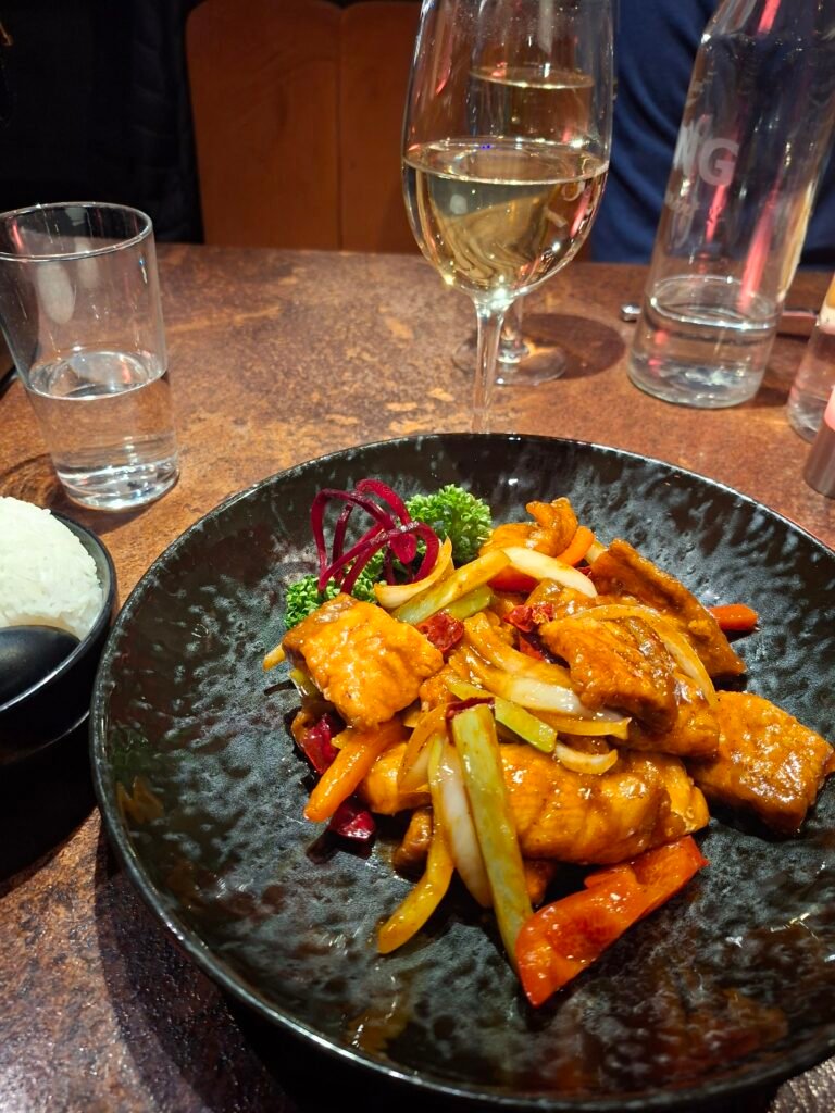 asian food on a dinner date