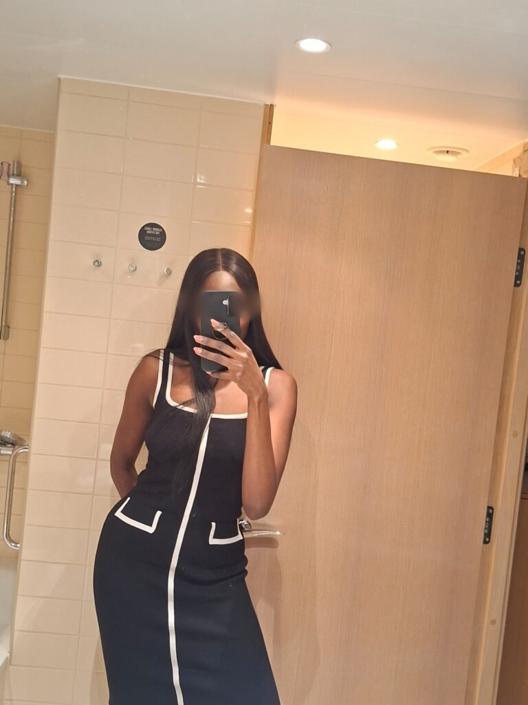 ada in a dinner date dress